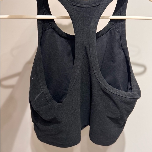 Dark Gray Racerback Crop Tank Top - Picture 2 of 3